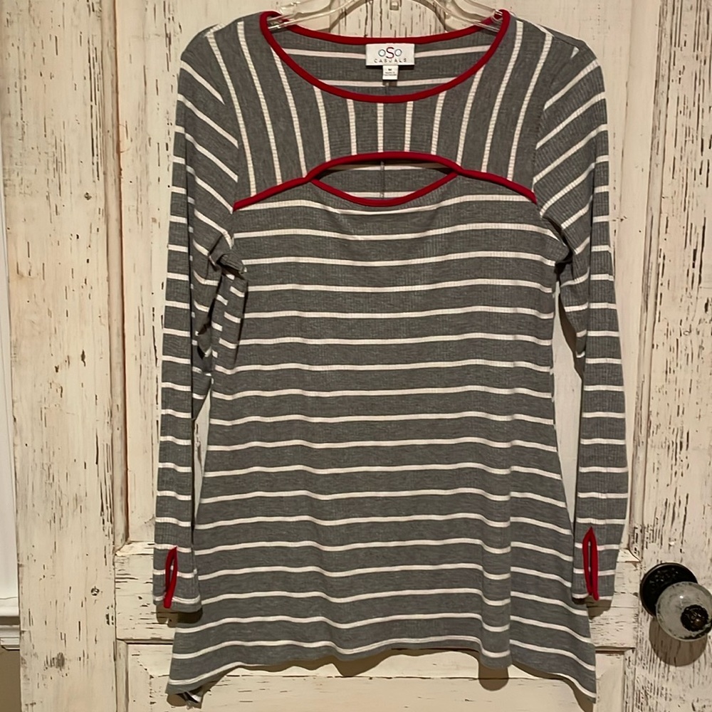 Oso Casual Grey Striped Thermal